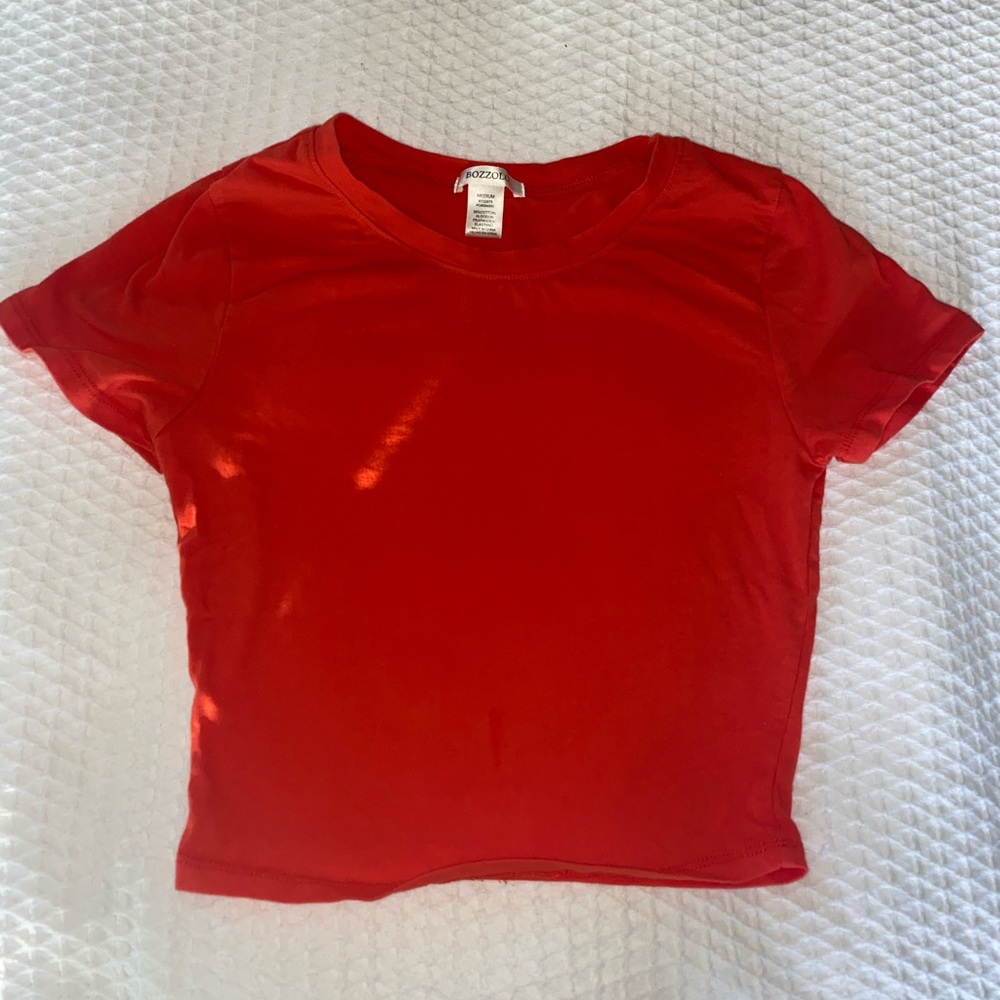 Bright red crop top